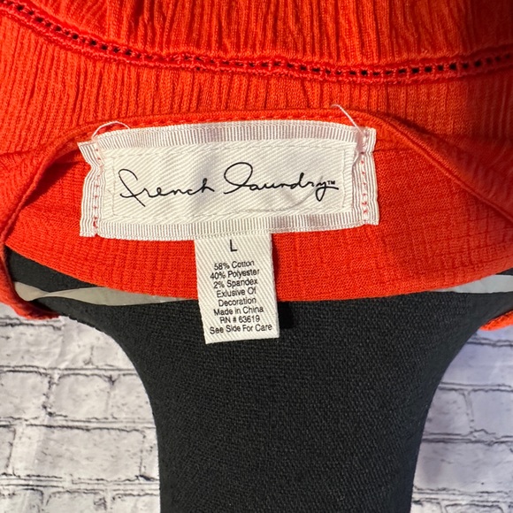 French Laundry Orange Hippie Chic Top Size L NWT - Picture 4 of 4